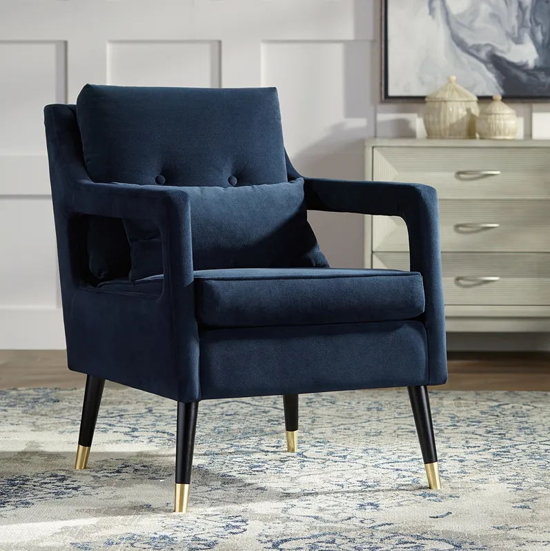 Tilman Blue Fabric Tufted Accent Chair