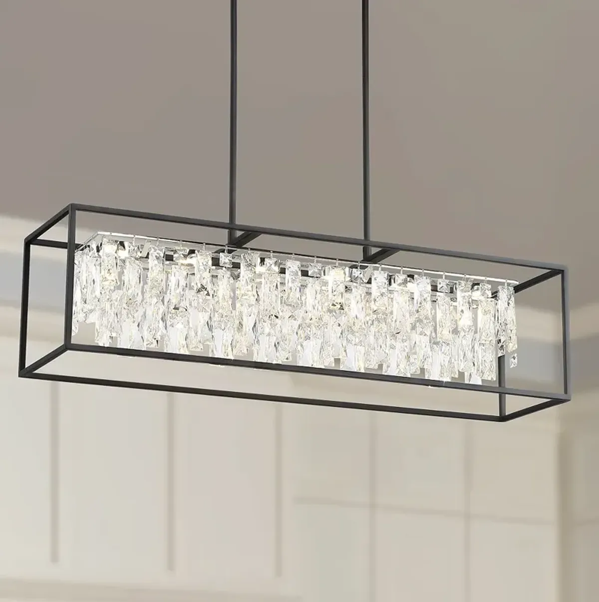 Possini Euro Krisa 35 1/2" Crystal LED Kitchen Island Light Pendant