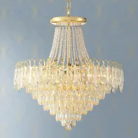 Talia 22 1/4" Wide Gold and Crystal 13-Light Chandelier