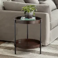 Taos 20 1/4" Wide Round Walnut Accent Table