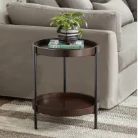 Taos 20 1/4" Wide Round Walnut Accent Table