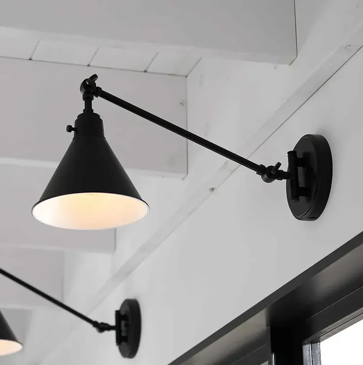 Hinkley Arti Black Adjustable Hardwire Wall Lamp