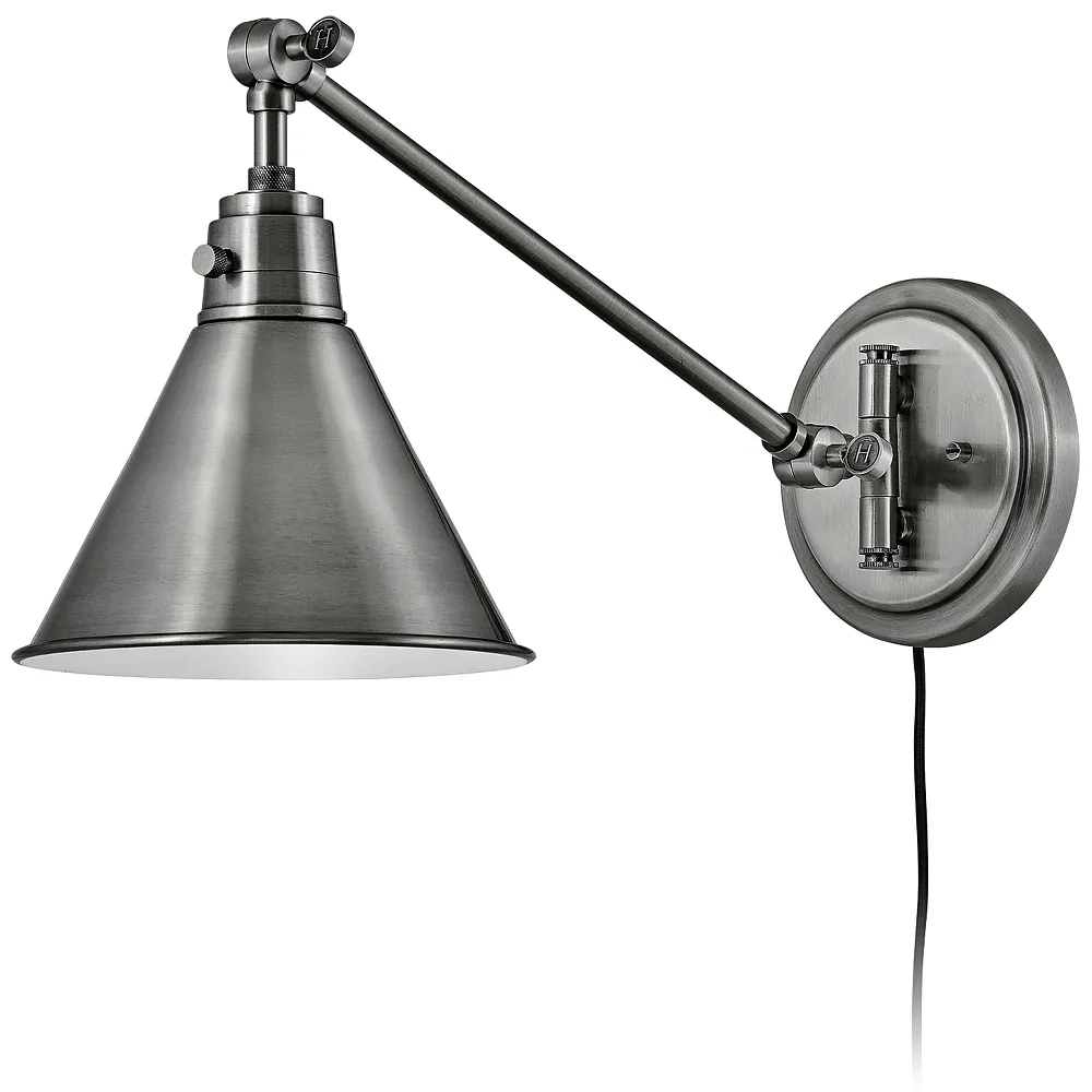 Hinkley Arti Polished Antique Nickel Hardwire Wall Lamp