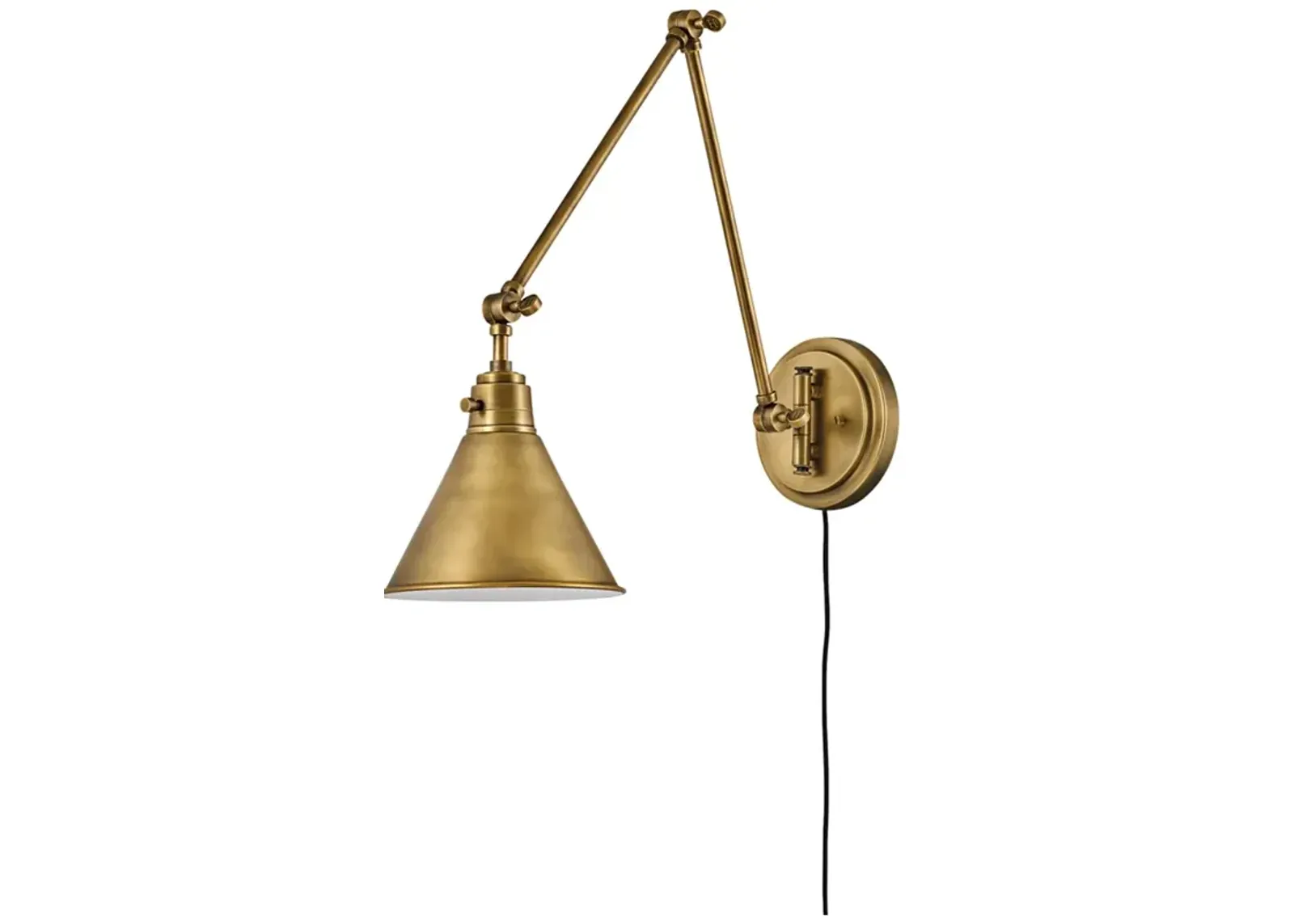 Hinkley Arti 18 1/4" Heritage Brass Adjustable ArmPlug-In Wall Lamp