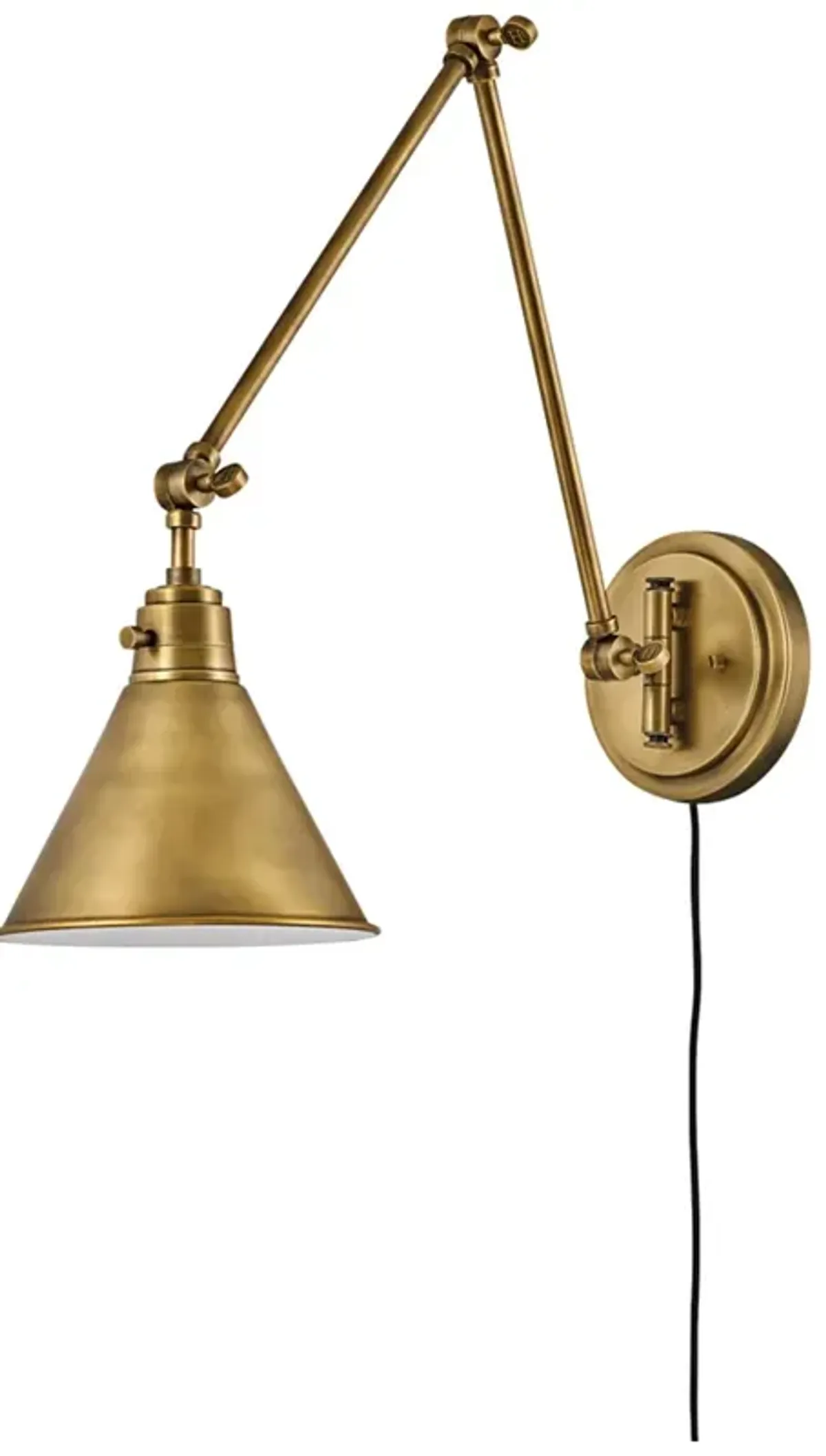 Hinkley Arti 18 1/4" Heritage Brass Adjustable ArmPlug-In Wall Lamp