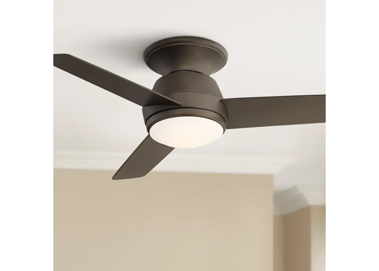 44" Casa Vieja Marbella Breeze Bronze LED Hugger Fan with Remote