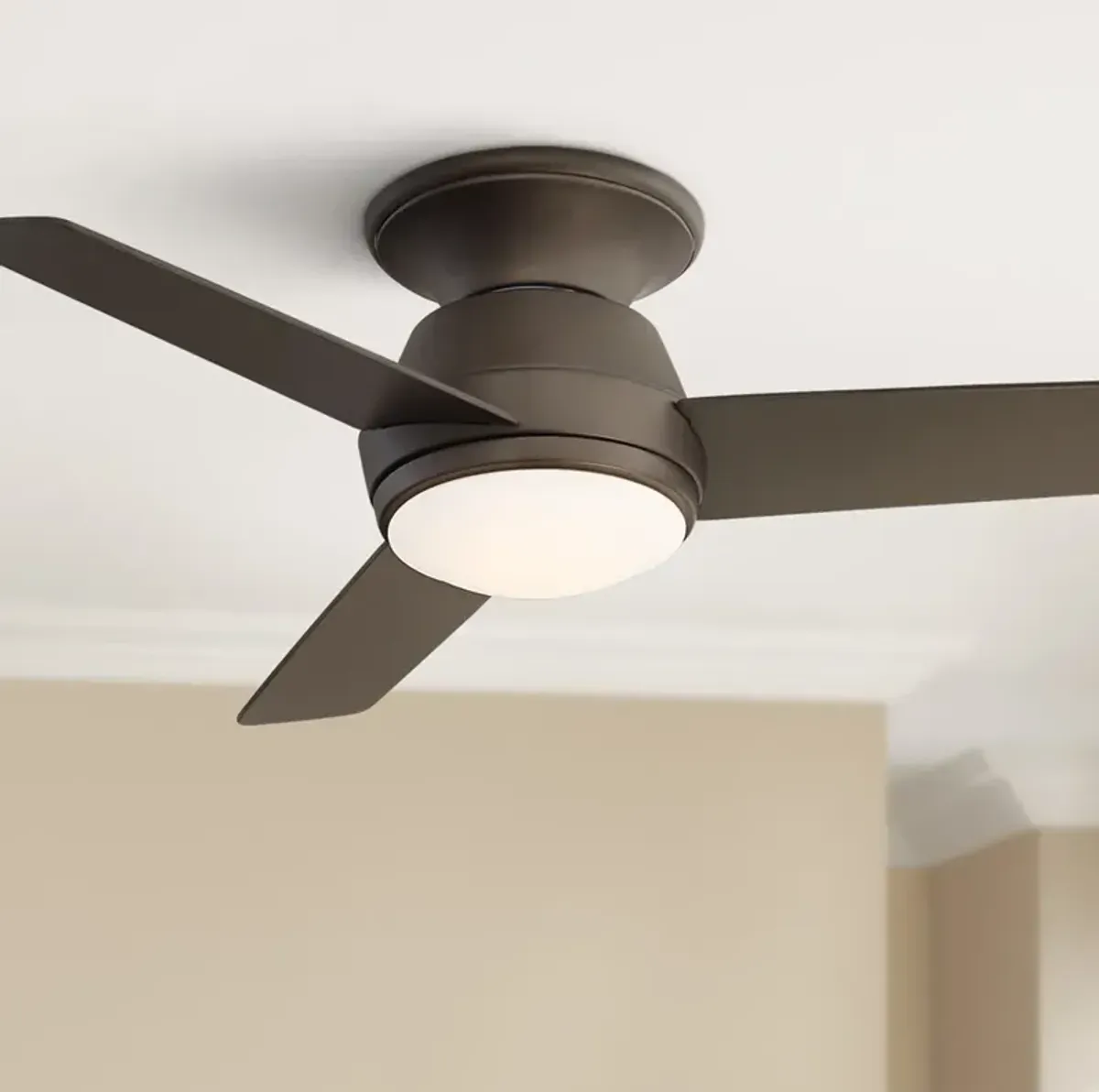 44" Marbella Breeze Bronze Modern LED Hugger Ceiling Fan with Remote