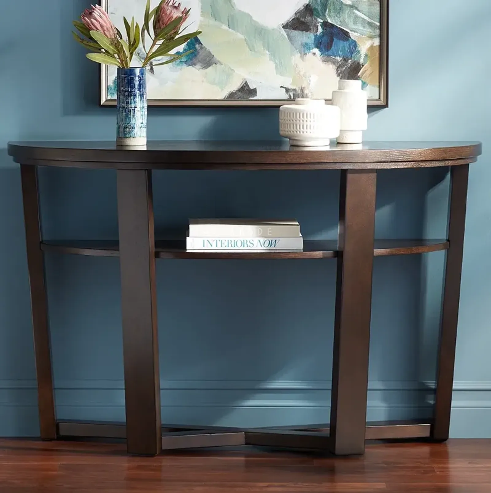 Conrad Dark Brown Demilune Console Table