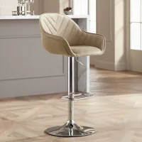 Alta Beige Tufted Adjustable Barstool
