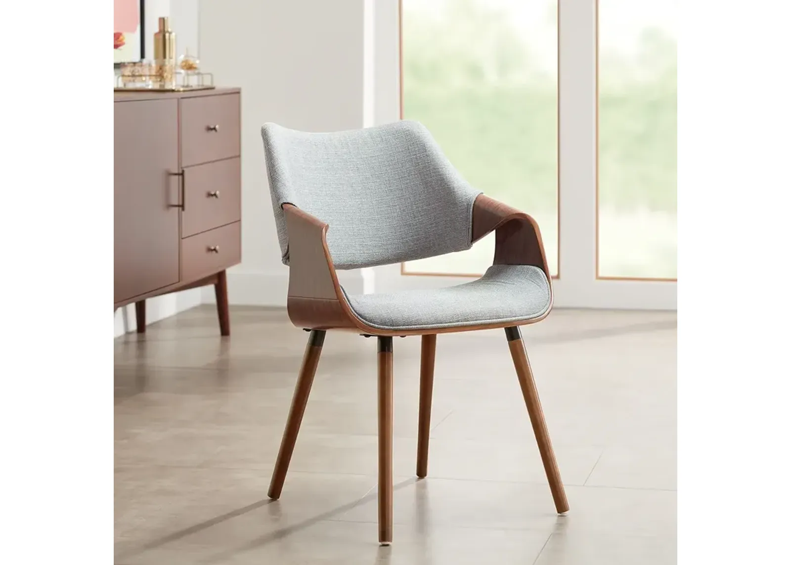 Westin Gray Fabric and Beech Wood Dining Chair