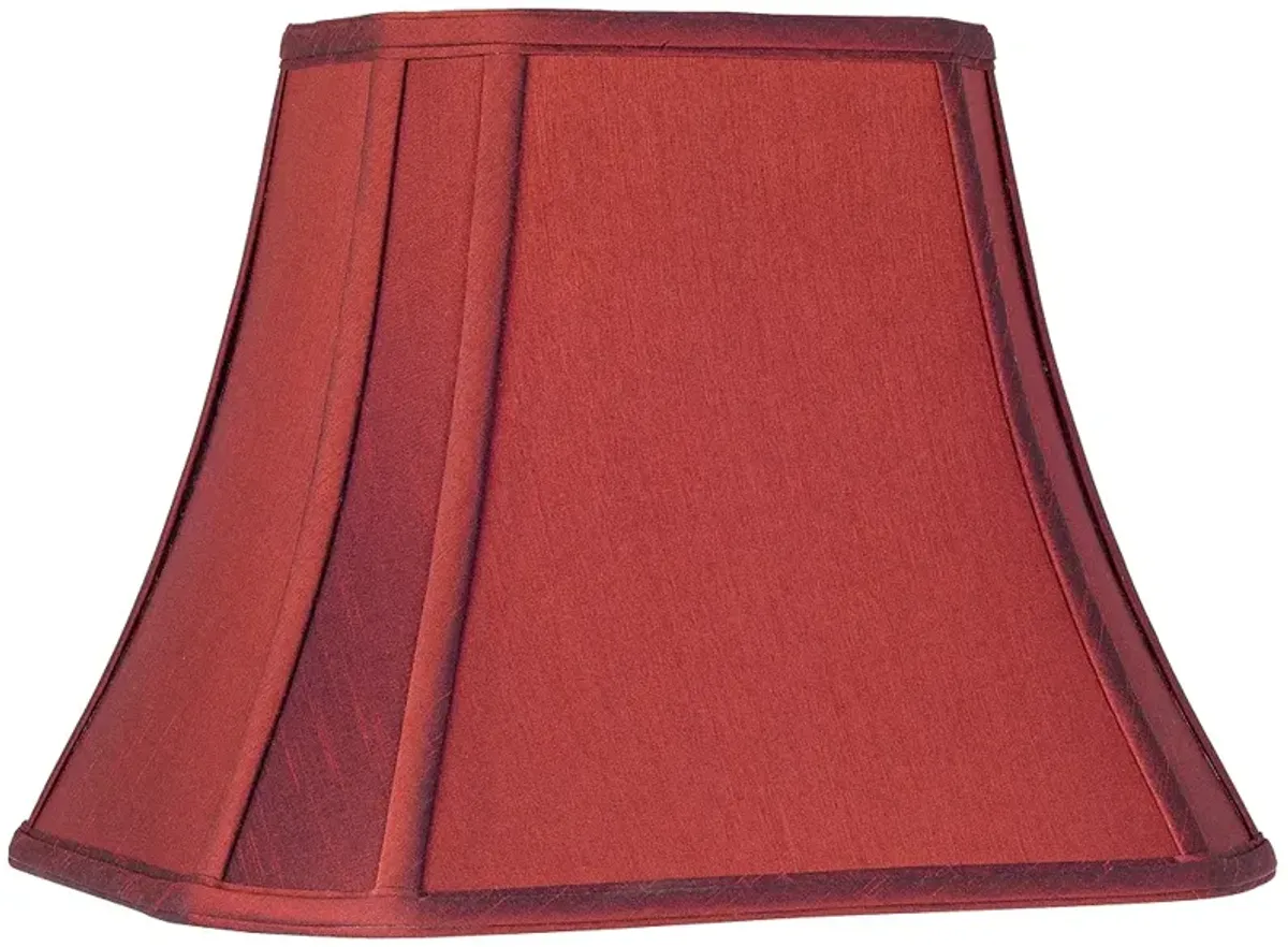 Springcrest Crimson Red Cut-Corner Lamp Shade 6x8x11x14x10 1/4 (Spider)