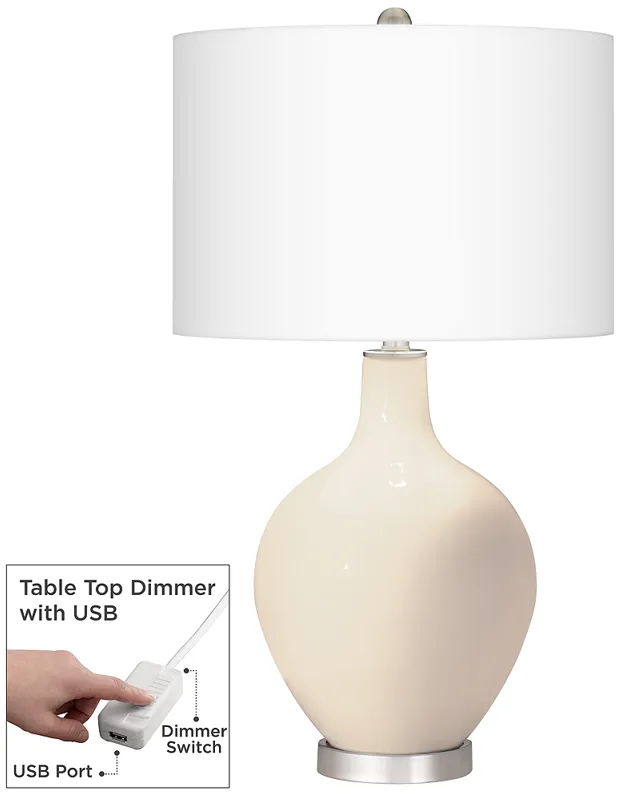 Steamed Milk Ovo Table Lamp With Dimmer