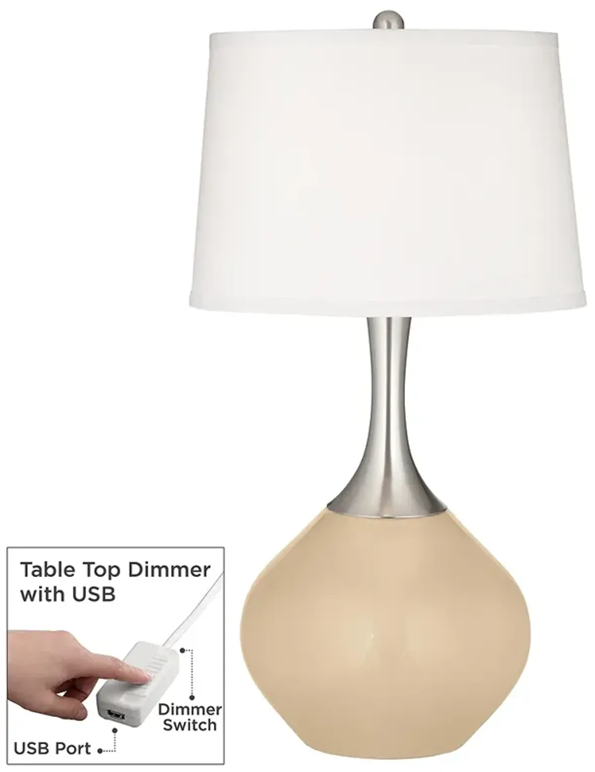 Colonial Tan Spencer Table Lamp with Dimmer