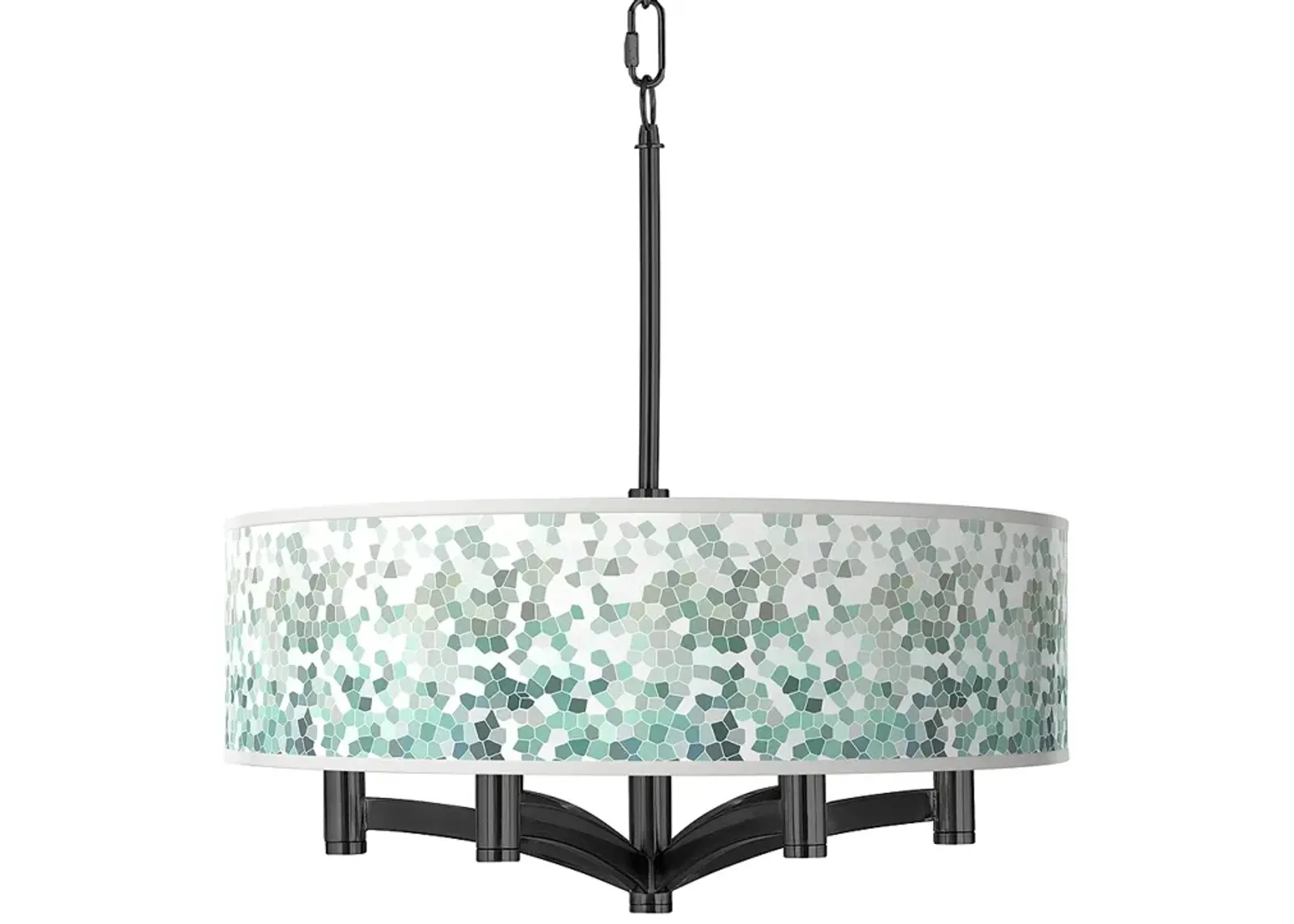 Aqua Mosaic Ava 6-Light Black Pendant Chandelier