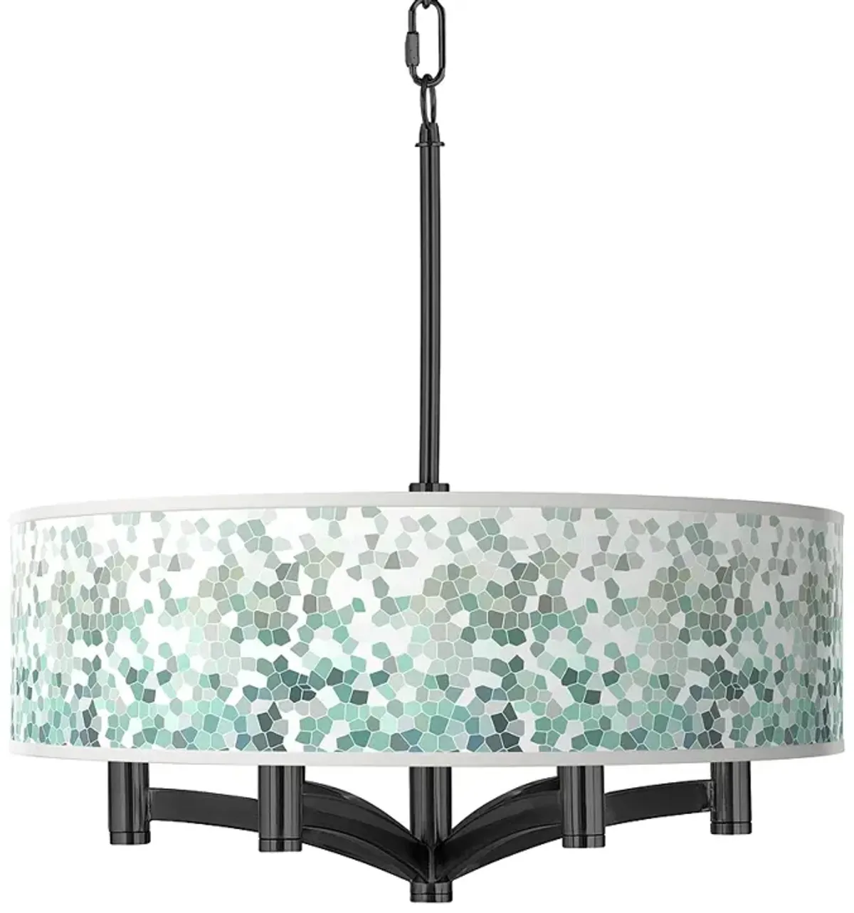 Aqua Mosaic Ava 6-Light Black Pendant Chandelier