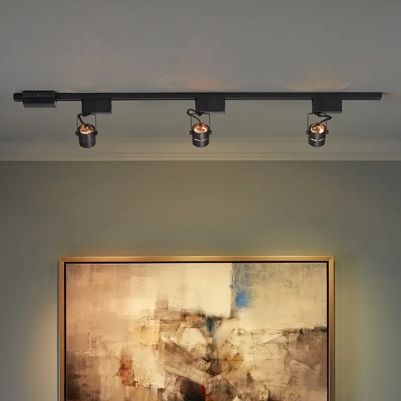 Pro Track Black Watt 3-Light Linear Track Kit For Wall or Ceiling