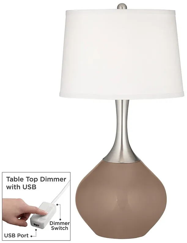 Mocha Spencer Table Lamp with Dimmer