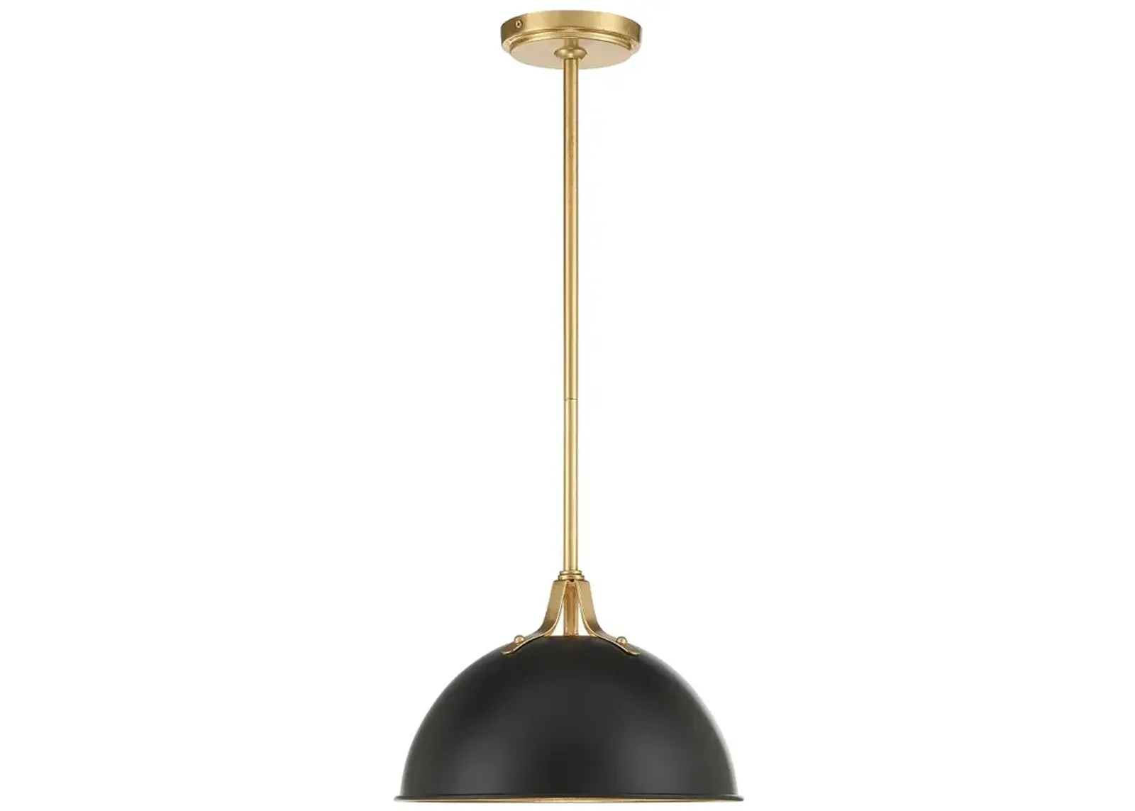 Soto 12" Wide Antique Brass Matte Black Mini Pendant