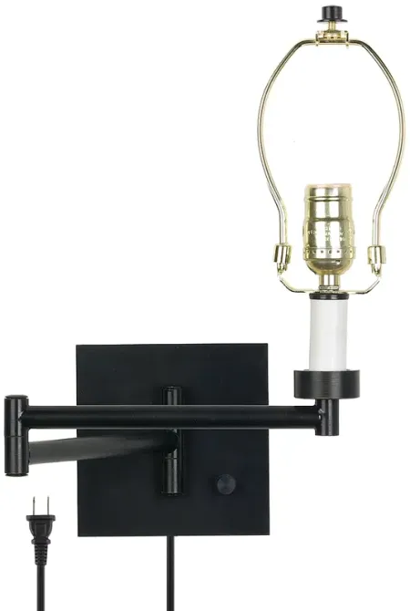 Franklin Iron Works Espresso Plug-in Swing Arm Wall Light - Base Only