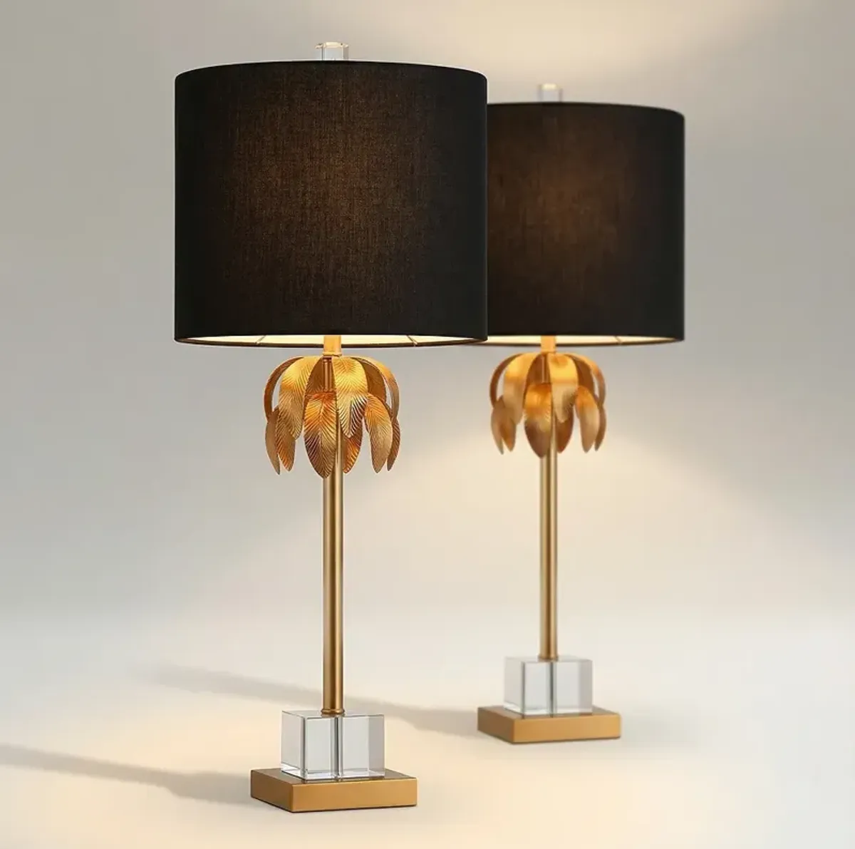 Vienna Full Spectrum Monaco 27 1/2"H Crystal Brass Table Lamp Set of 2