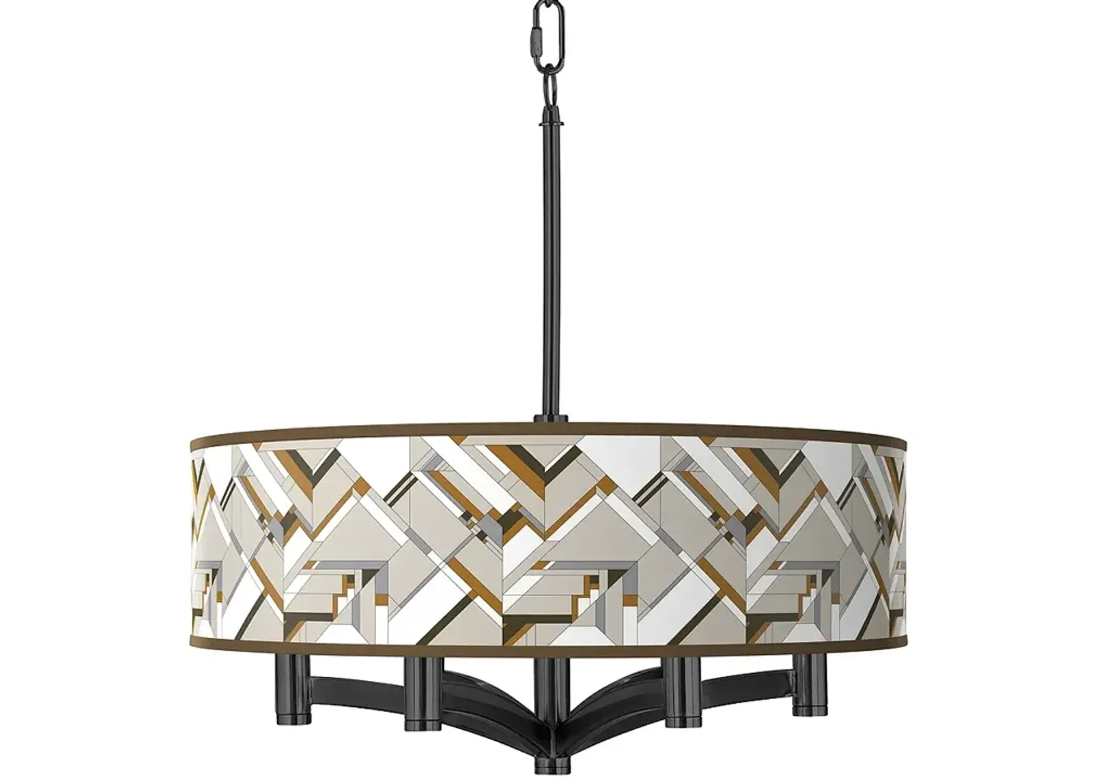 Craftsman Mosaic Ava 6-Light Black Pendant Chandelier