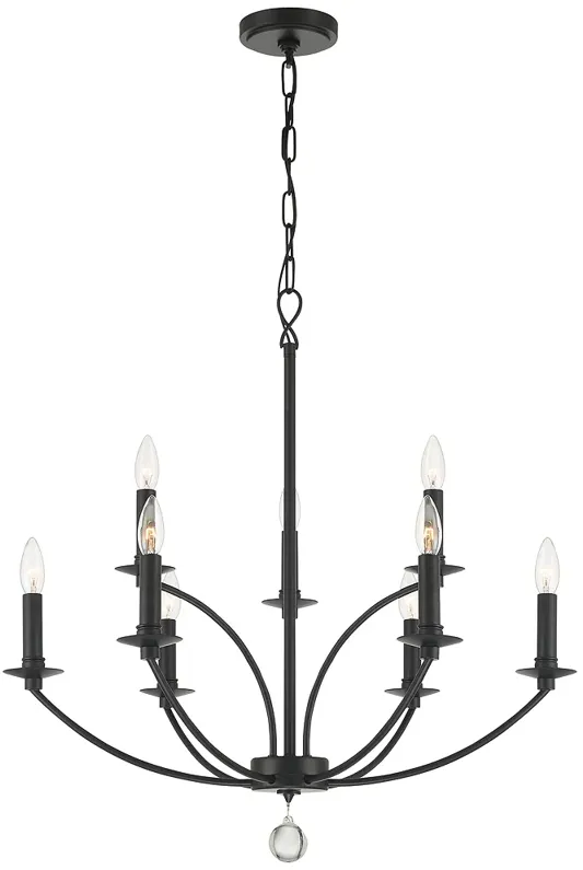 Mila 9 Light Black Chandelier