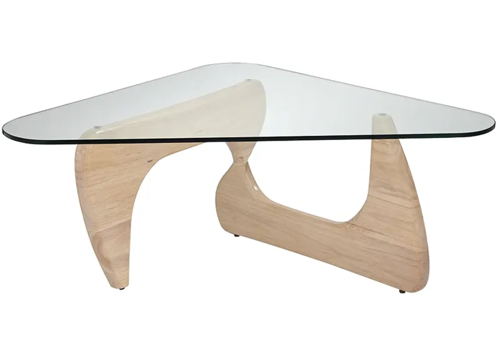 Chloe 47 1/2" Wide Glass and Whitewash Wood Coffee Table