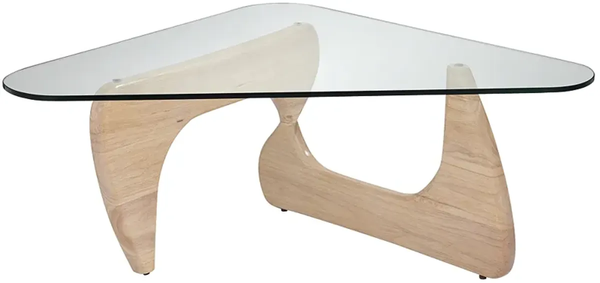 Chloe 47 1/2" Wide Glass and Whitewash Wood Coffee Table