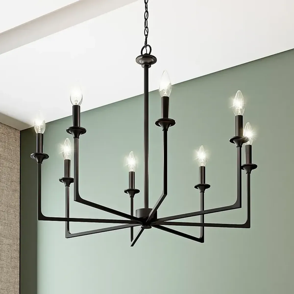 Prescott 8-Light Matte Black Chandelier