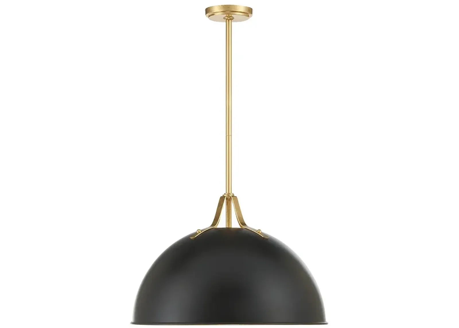 Soto 1 Light Matte Black + Antique Gold Pendant