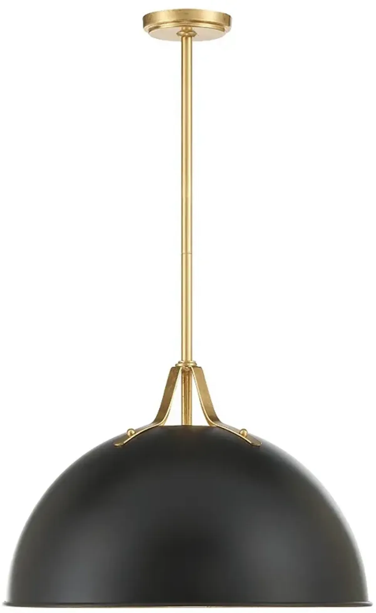 Soto 1 Light Matte Black + Antique Gold Pendant