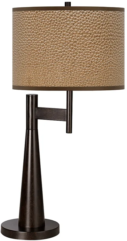Simulated Leatherette Giclee Novo Table Lamp
