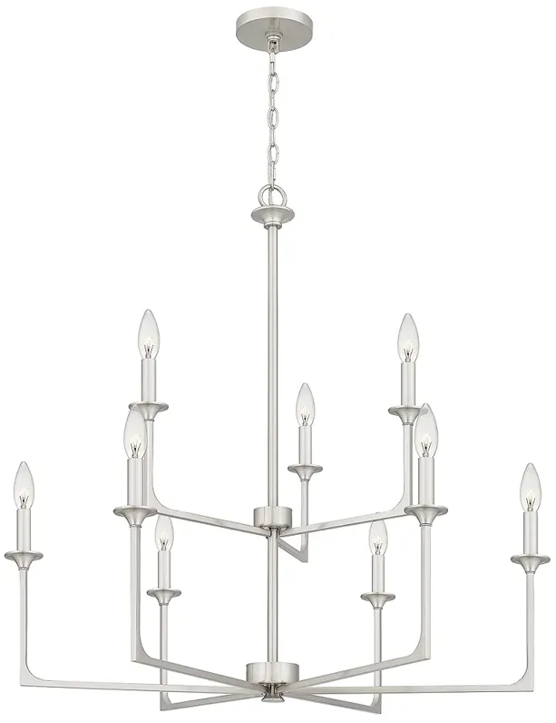 Prescott 9-Light Brushed Nickel Chandelier