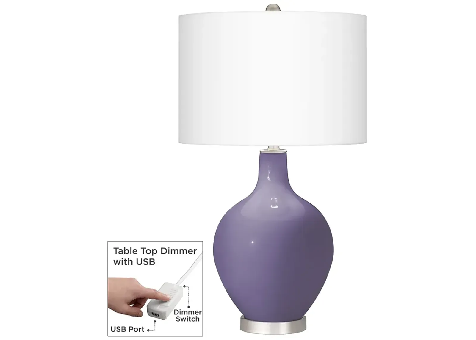 Purple Haze Ovo Table Lamp With Dimmer