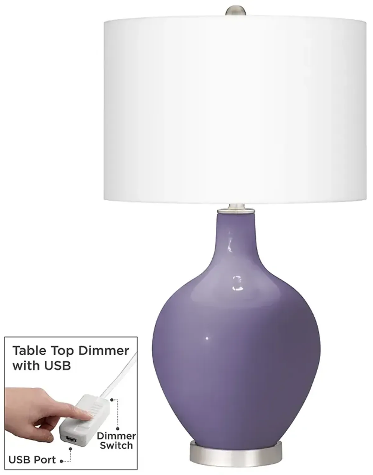 Purple Haze Ovo Table Lamp With Dimmer