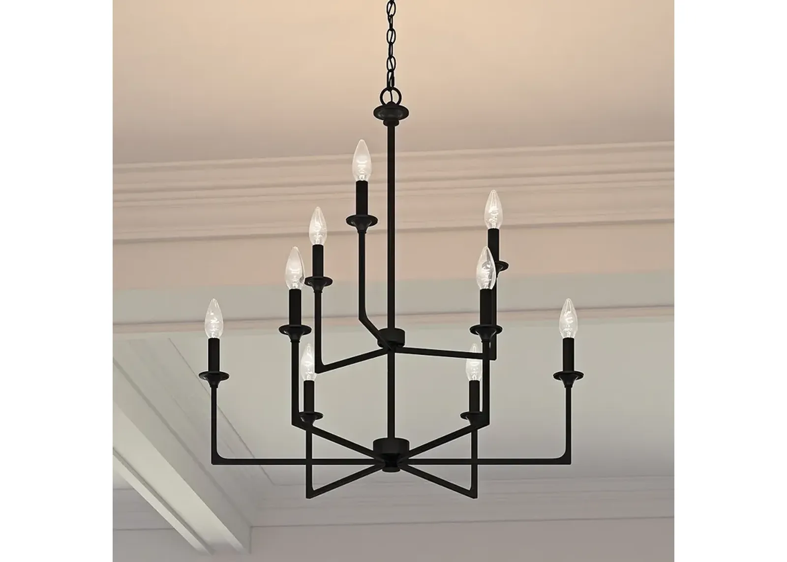 Prescott 9-Light Matte Black Chandelier