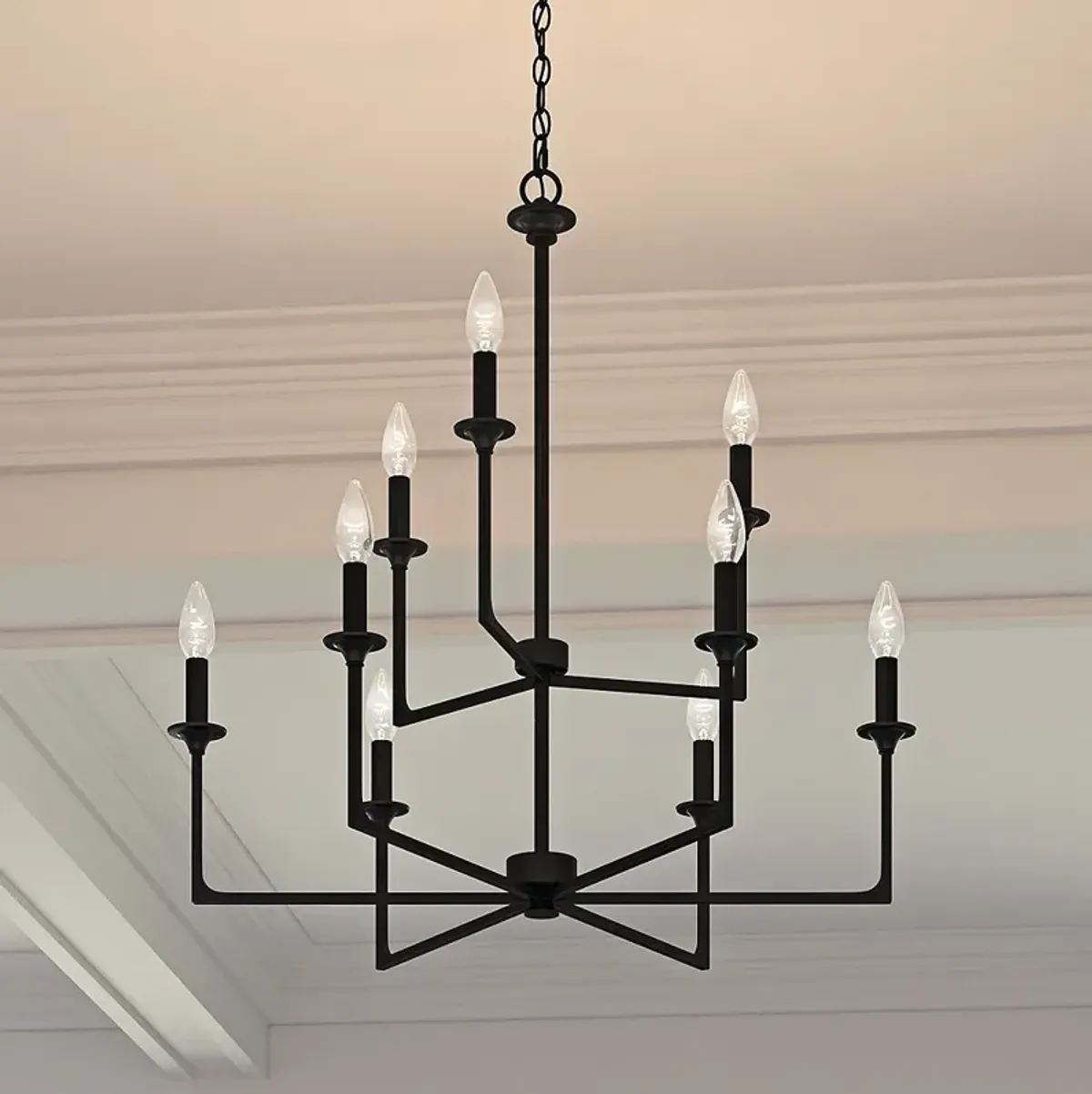 Prescott 9-Light Matte Black Chandelier