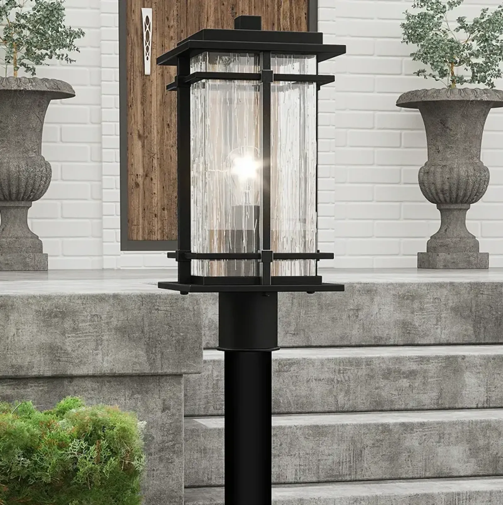 Quoizel McAlister 16 1/2" High Earth Black Outdoor Post Mount Light