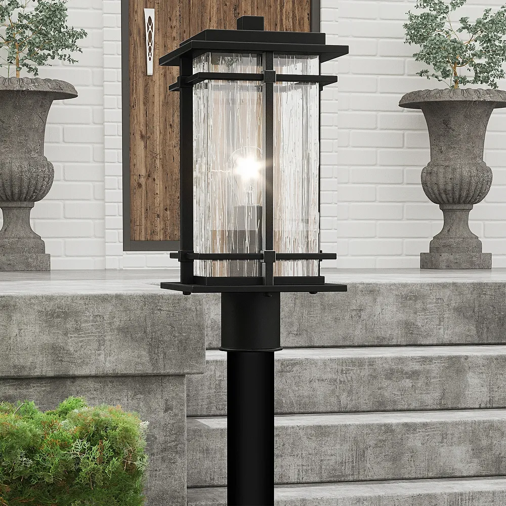 Quoizel McAlister 16 1/2" High Earth Black Outdoor Post Mount Light