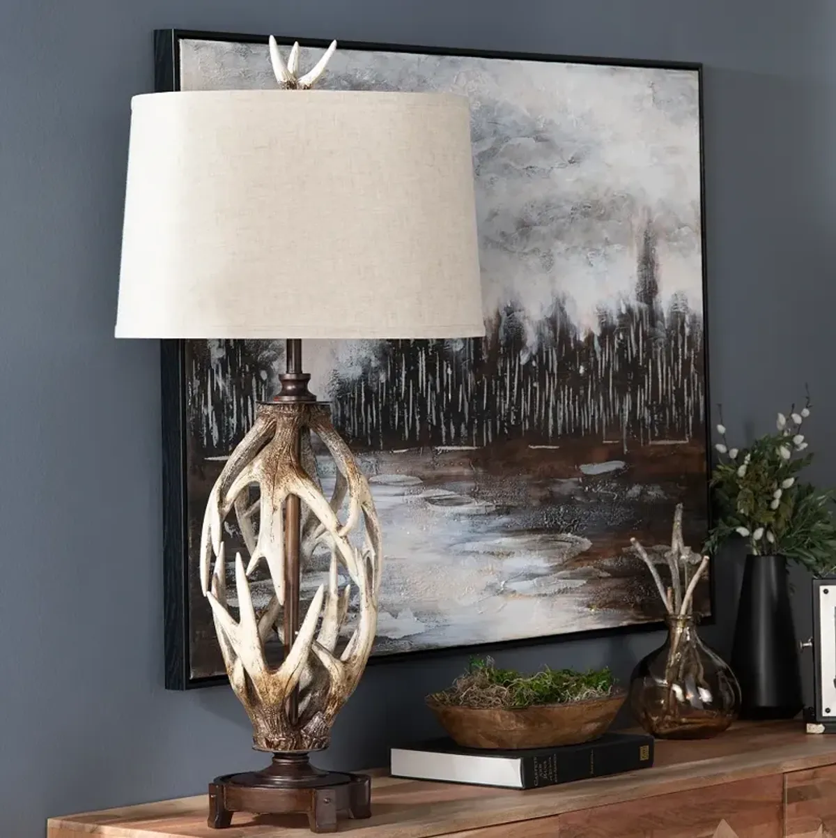 Crestview Collection Ramsey 38" High Faux Antler Rustic Table Lamp