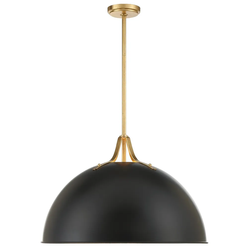 Soto 3 Light Matte Black + Antique Gold Pendant