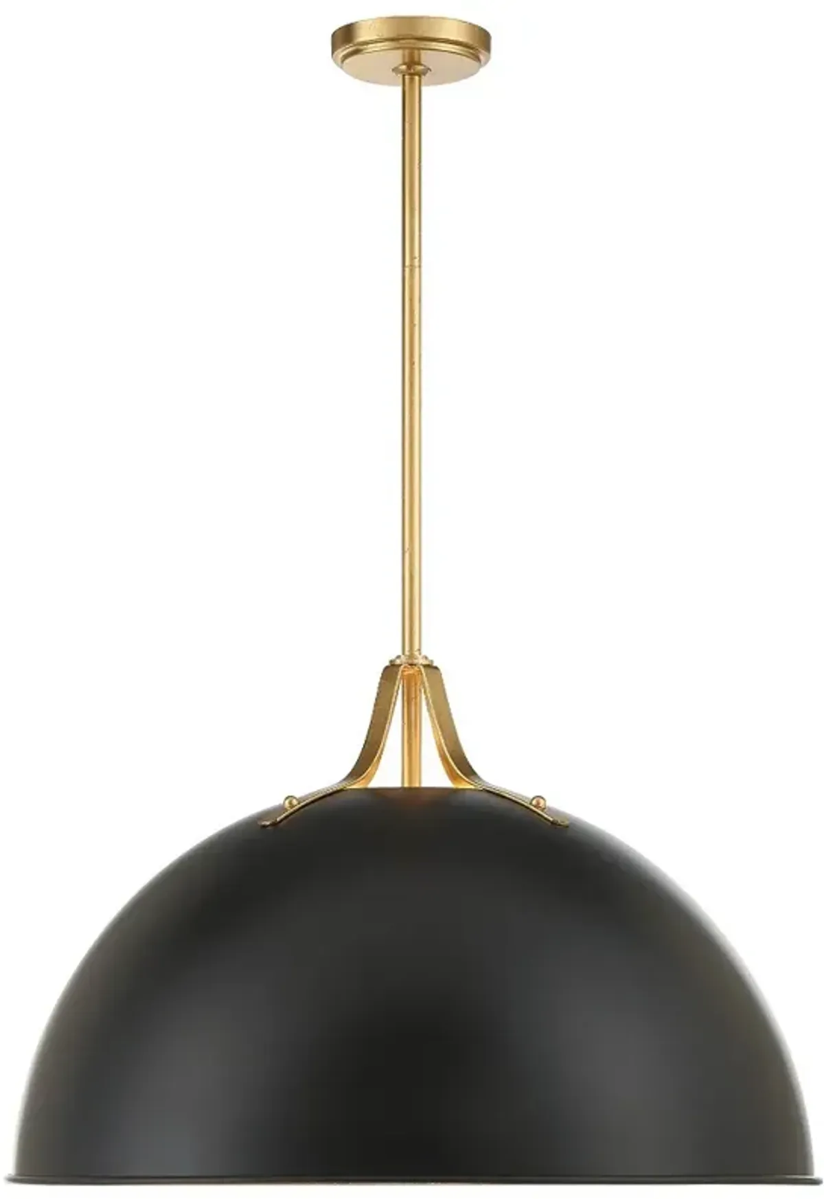 Soto 3 Light Matte Black + Antique Gold Pendant