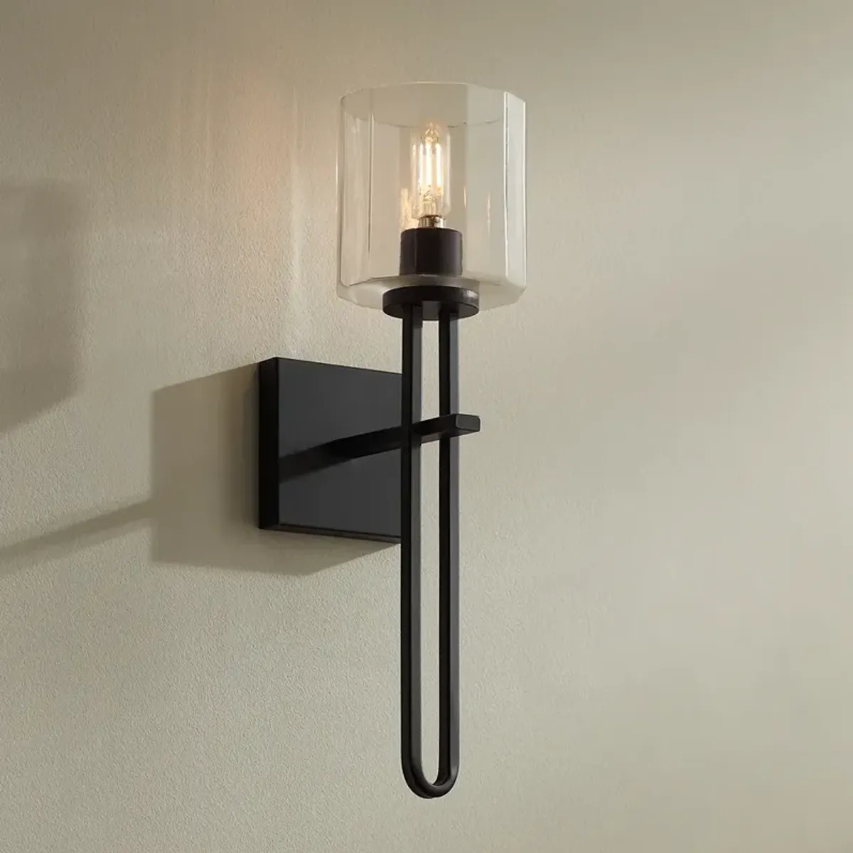 Possini Euro Katrina 17 1/2" High Black Wall Sconce
