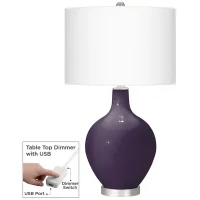 Quixotic Plum Ovo Table Lamp With Dimmer