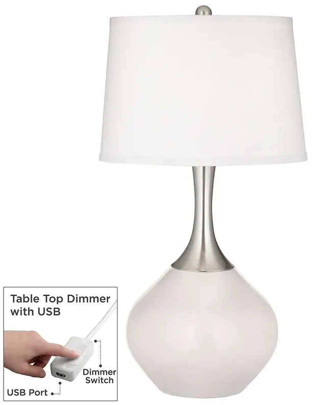 Smart White Spencer Table Lamp with Dimmer