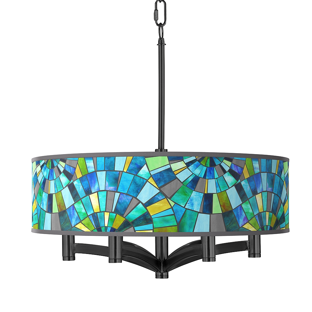 Lagos Mosaic Ava 6Light Black Pendant Chandelier