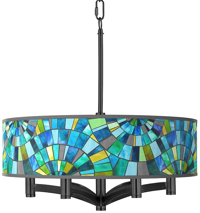 Lagos Mosaic Ava 6-Light Black Pendant Chandelier
