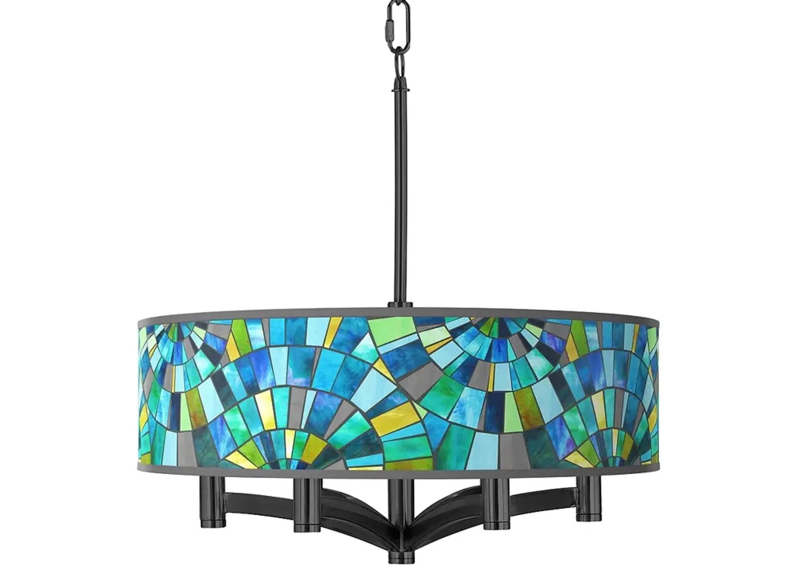 Lagos Mosaic Ava 6-Light Black Pendant Chandelier