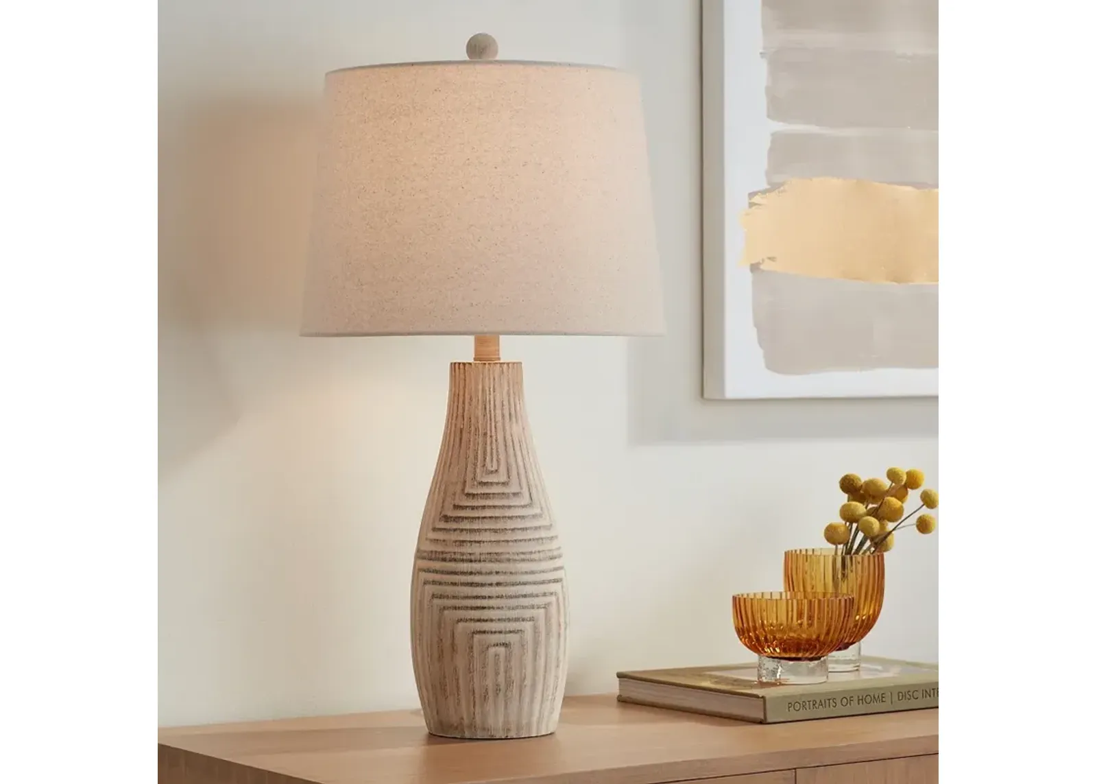 John Timberland Chico 27" Light Beige Modern Rustic Table Lamp