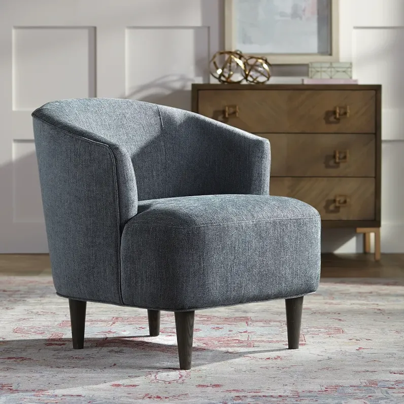 Herringbone Gray Fabric Accent Chair